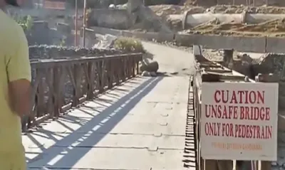 damaged sumbal bridge poses risk to commuters