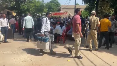 polling staff being dispatched to different polling stations in jammu