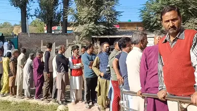 voters queue up outside polling stations to exercise franchise in pattan