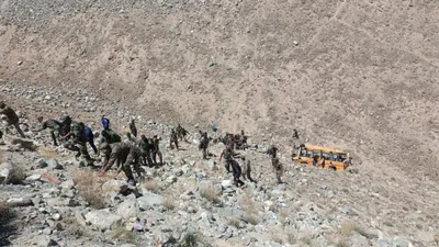 six people dead  many injured as school bus rolls down gorge in ladakh