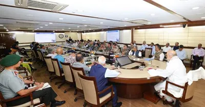 home minister chairs high level meeting with heads of various security  law enforcement agencies