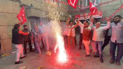 nc workers in jammu celebrate resolution on special status passed by assembly