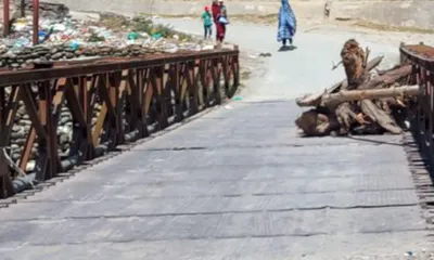 damaged sumbal bridge poses risk to commuters