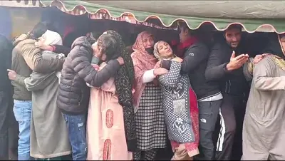 emotional scenes witnessed as inspector masroor wani s body reaches home