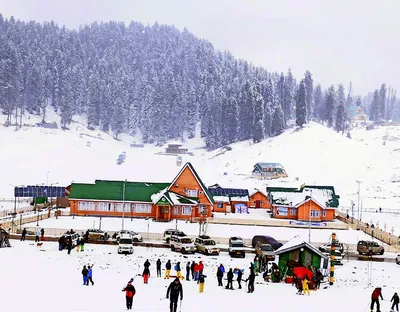 tourists thrilled as much awaited snowfall paints gulmarg white