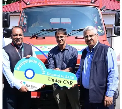 j k bank provides multi purpose vehicle to shri amarnath ji shrine board under csr