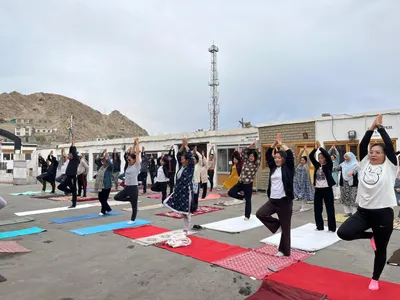 yoga day celebrated with enthusiasm in kargil  leh