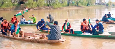 boat rally taken out in baramulla to raise voter awareness