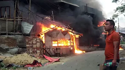 fresh firing  arson in manipur’s jiribam