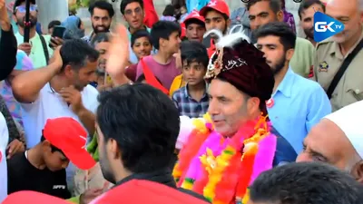 jknc candidate farooq ahmad shah during election rally in north kashmir s tangmarg