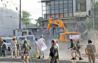 anti encroachment drive in kathua   police personnel sustain injuries in violence