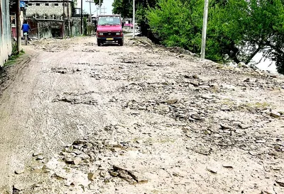 dropped by world bank over conflict  lasjan pulwama road remains battered