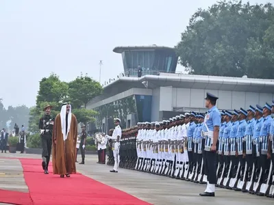 abu dhabi crown prince arrives in delhi  to meet pm modi tomorrow