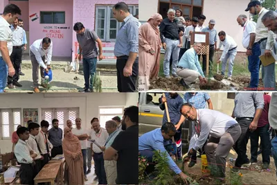 general observers for budgam participate in plantation drives at polling stations