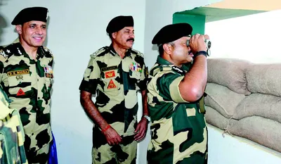 dg bsf reviews security  operational preparedness along jammu ib