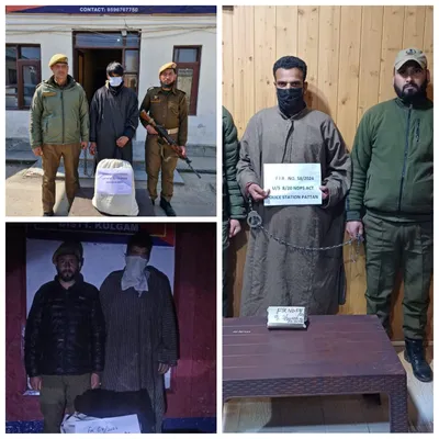 three drug peddlers held with contraband in kulgam  baramulla  police