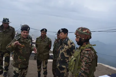 bsf director general visits forward areas along loc to review operational preparedness