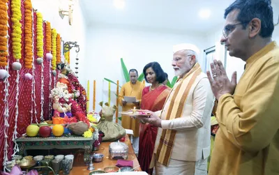 bjp slams opposition over row on pm modi’s ganpati celebrations at cji’s residence