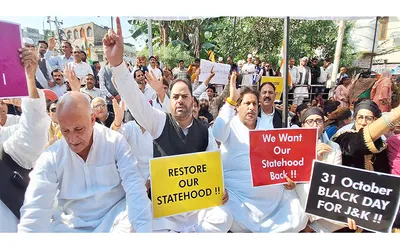 congress protests ut divas  demands statehood  assembly polls