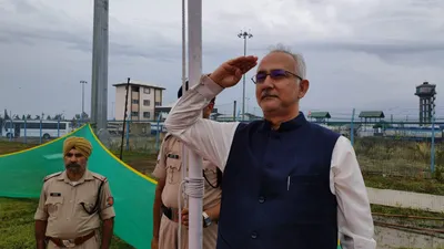 independence day celebrations held at srinagar international airport