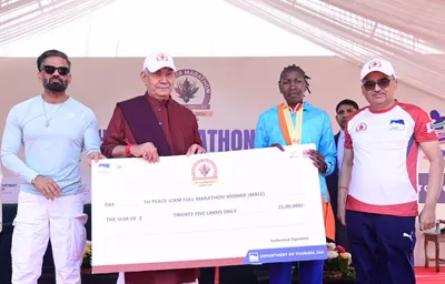 kashmir provides unmatched environment  landscape for  marathon  lg sinha