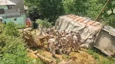 three itbp jawans among four injured after truck plunges into gorge in j k’s banihal