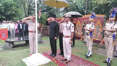 divisional commissioner kashmir vijay kumar bidhuri hoists tricolour in div com office at srinagar