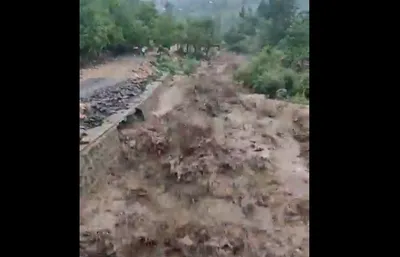 cloudburst damages road  bridge in north kashmir s bandipore