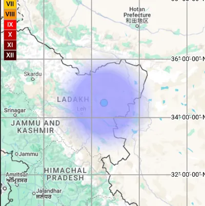 3 7 magnitude earthquake hits ladakh