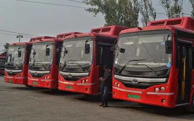 transporters hold protest in budgam against plying of smart city buses