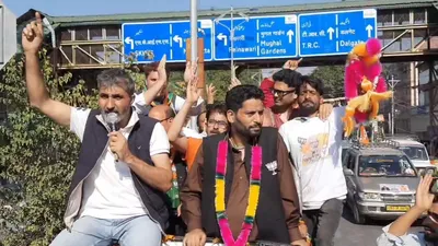 bjp s candidate from lal chowk seat holds circular rally in srinagar