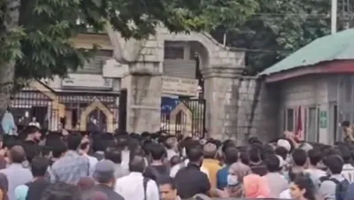 protests erupt at gmc srinagar over alleged blasphemous post