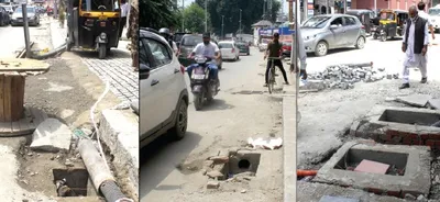 uncovered manholes in city centre areas pose risk to pedestrians