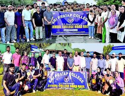 sp college organises road race from nishat to duck park