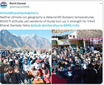 climate  geography no deterrent to viksit bharat sankalp yatra in gurez  rohit kansal