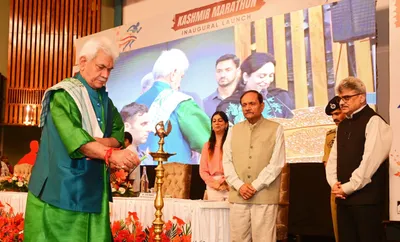 kashmir marathon will highlight j k as premier tourist destination  lg