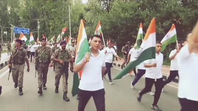 srinagar sector crpf organises walkathon as part of  har ghar tiranga  programme