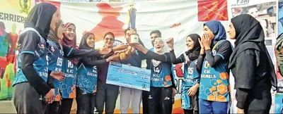 wushu sports club clinches victory in kupwara women s volleyball championship