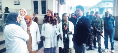 dc srinagar pays surprise visit to children hospital bemina