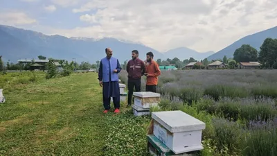 director agriculture visits model floriculture farm nunnar ganderbal