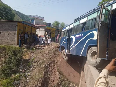 miraculous escape for crpf personnel as bus veers off road in j k’s poonch