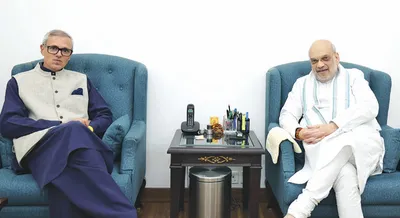 chief minister omar abdullah meets home minister amit shah