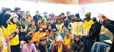 sonamarg successfully hosts 8th national snowshoe championship