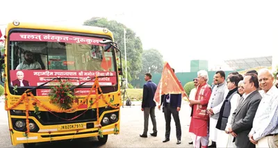 lg sinha flags off 2nd mobile sanskrit gurukul