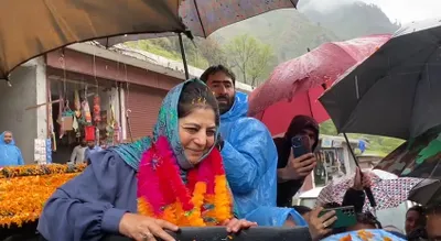 pdp president mehbooba mufti holds road show in poonch