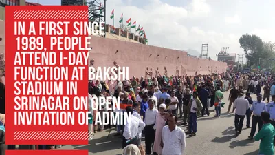 video   in a first since 1989  people attend i day function at bakshi stadium in srinagar on open invitation of admin