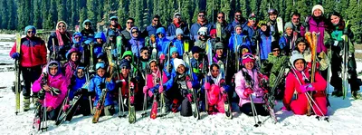 gulmarg snow school navigates snow scarcity  successfully conducts ski course at botapathri