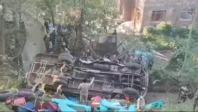 three bsf personnel killed  dozens injured in bus accident in budgam