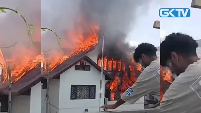 residential house damaged in fire mishap in rajbagh