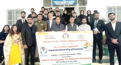 cuk organises awareness programme on vigilance awareness week